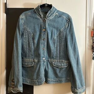 J. Jill Jean Jacket w/ Pleating at Chest Women’s L Like New